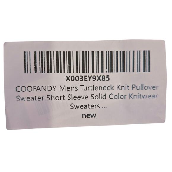 NWT Coofandy  Men's  Mockneck Pullover Short Sleeve Sweater - Picture 6 of 7